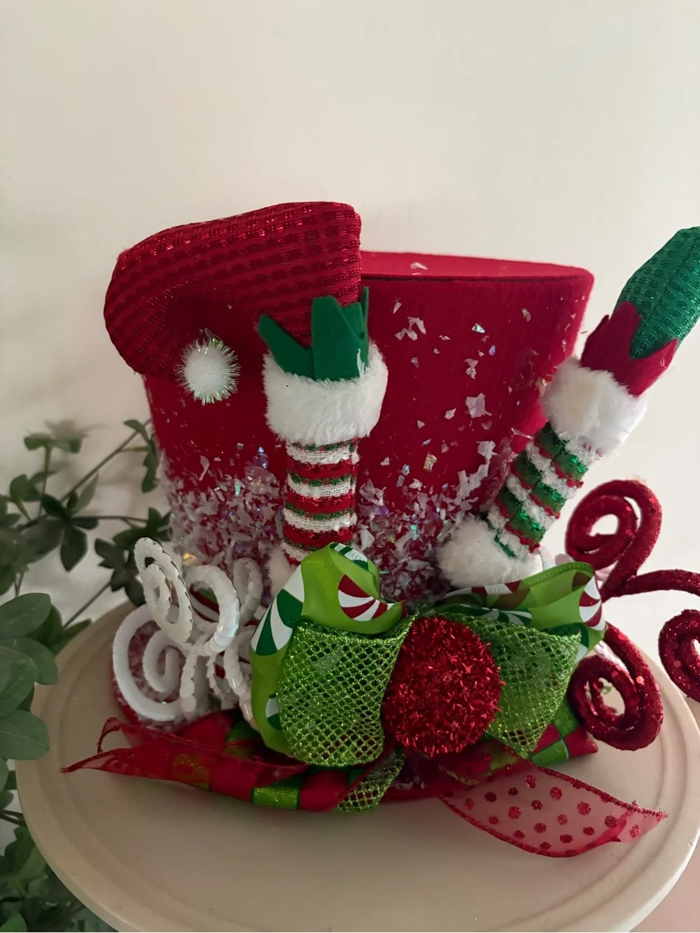 Festive Red Holiday Top Hat Party Decoration